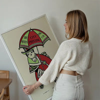 Queen City Printing Inks Vintage Poster - Umbrella Print