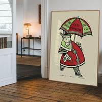 Queen City Printing Inks Vintage Poster - Umbrella Print