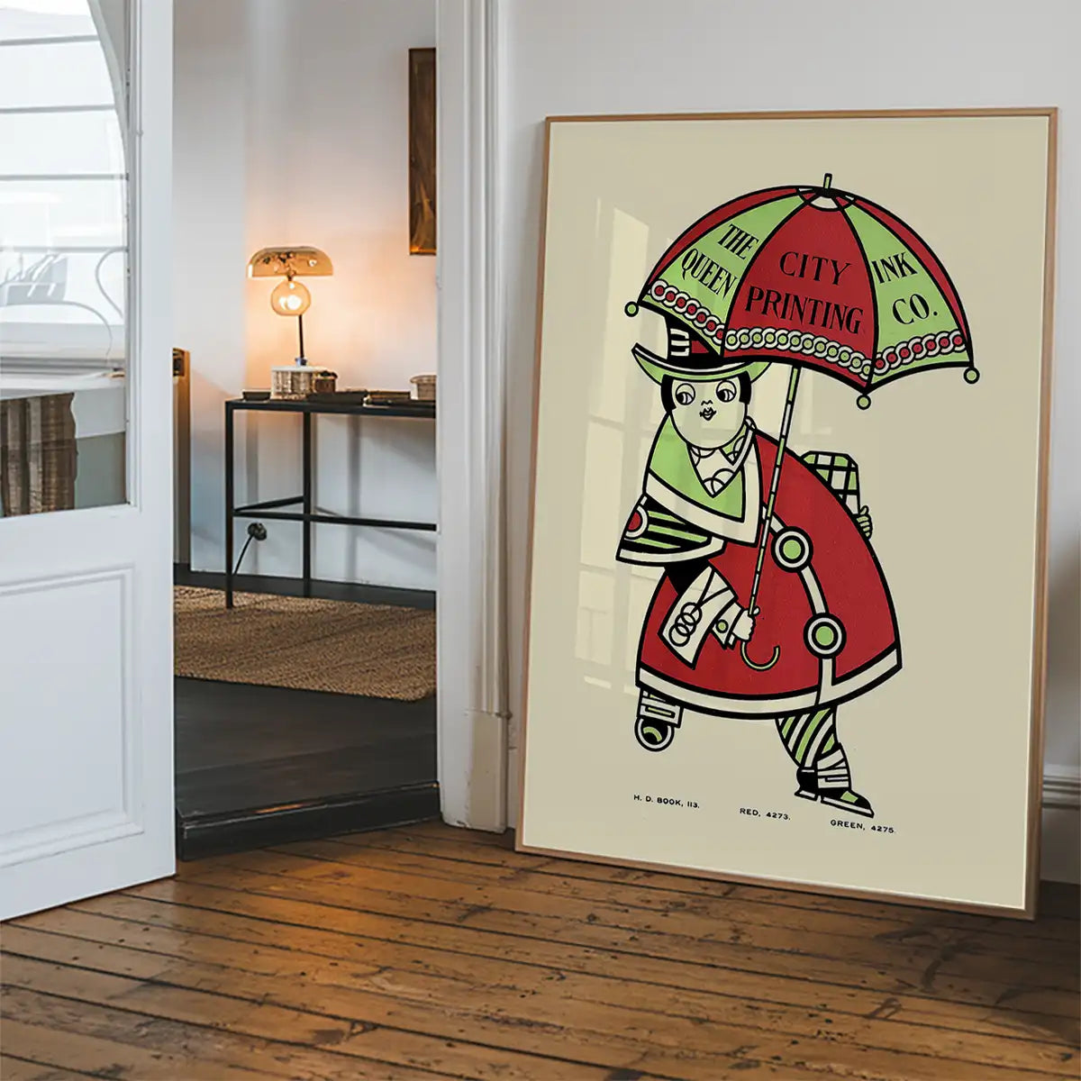 Queen City Printing Inks Vintage Poster - Umbrella Print