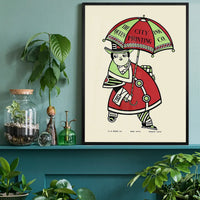 Queen City Printing Inks Vintage Poster - Umbrella Print
