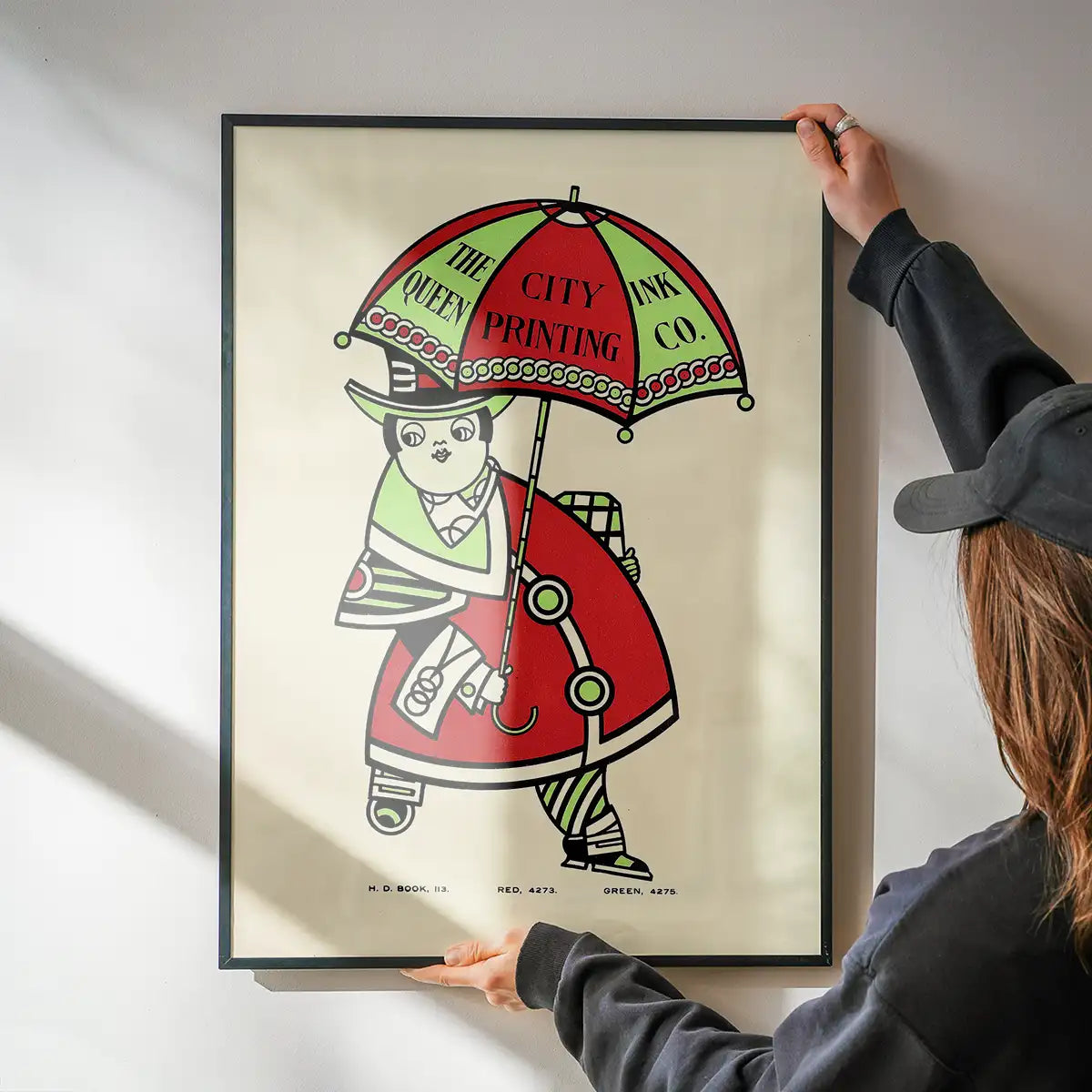 Queen City Printing Inks Vintage Poster - Umbrella Print