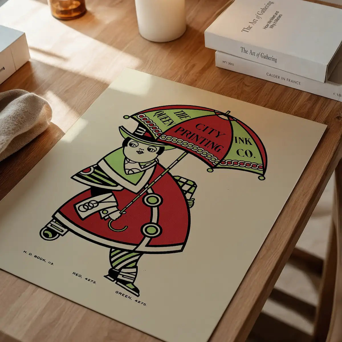 Queen City Printing Inks Vintage Poster - Umbrella Print