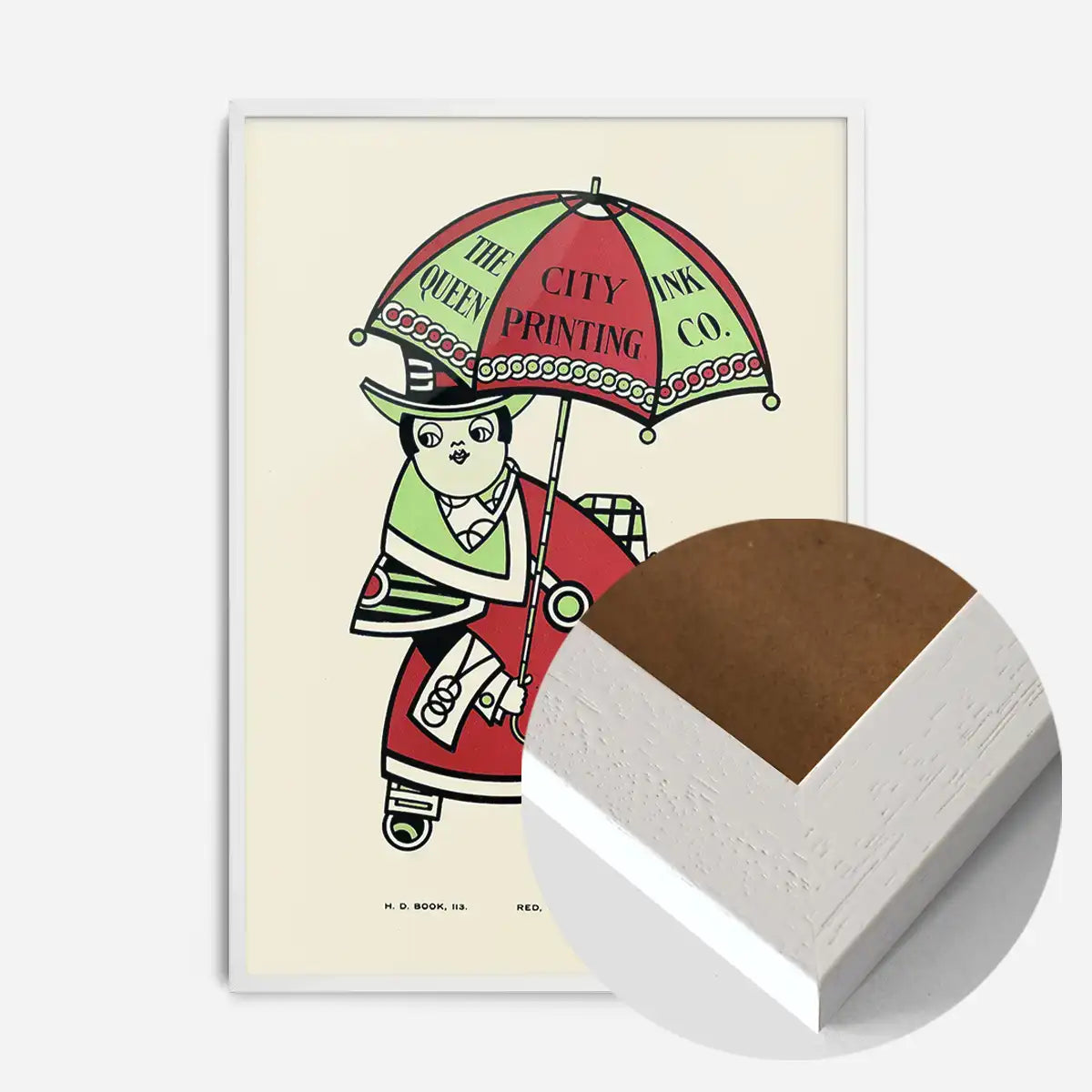 Queen City Printing Inks Vintage Poster - Umbrella Print
