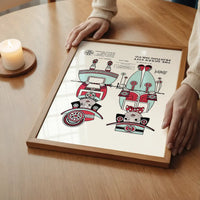 Queen City Printing Inks Vintage Poster - Red & Blue Figures Print