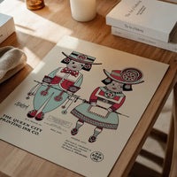 Queen City Printing Inks Vintage Poster - Red & Blue Figures Print