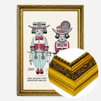 Queen City Printing Inks Vintage Poster - Red & Blue Figures Print