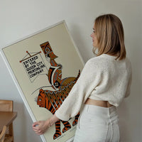 Queen City Printing Inks Vintage Poster - Gold Tiger Print