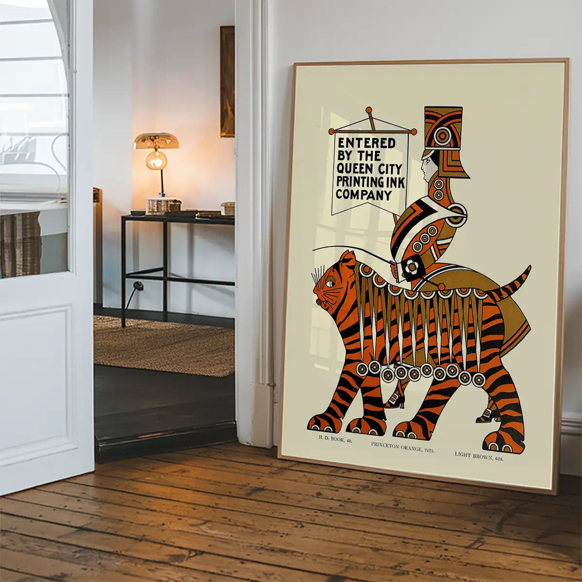 Queen City Printing Inks Vintage Poster - Gold Tiger Print
