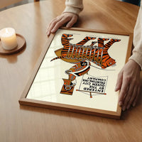 Queen City Printing Inks Vintage Poster - Gold Tiger Print