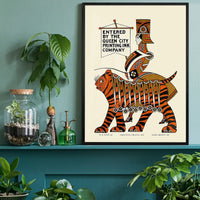 Queen City Printing Inks Vintage Poster - Gold Tiger Print