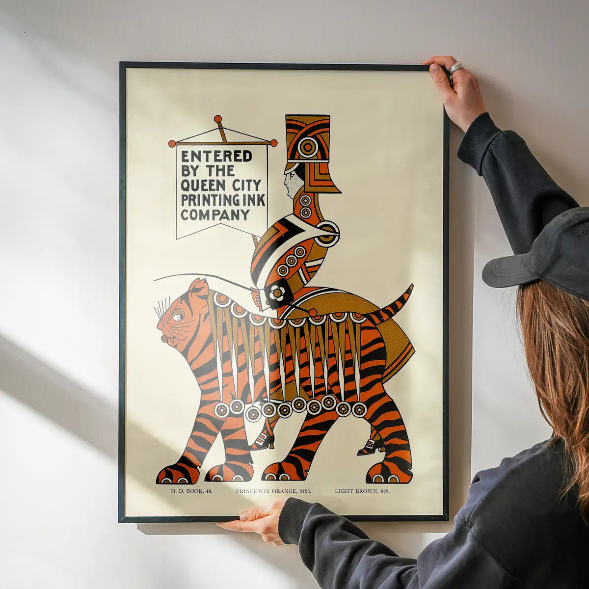 Queen City Printing Inks Vintage Poster - Gold Tiger Print