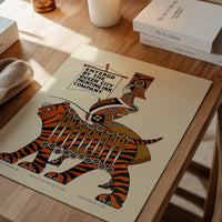 Queen City Printing Inks Vintage Poster - Gold Tiger Print