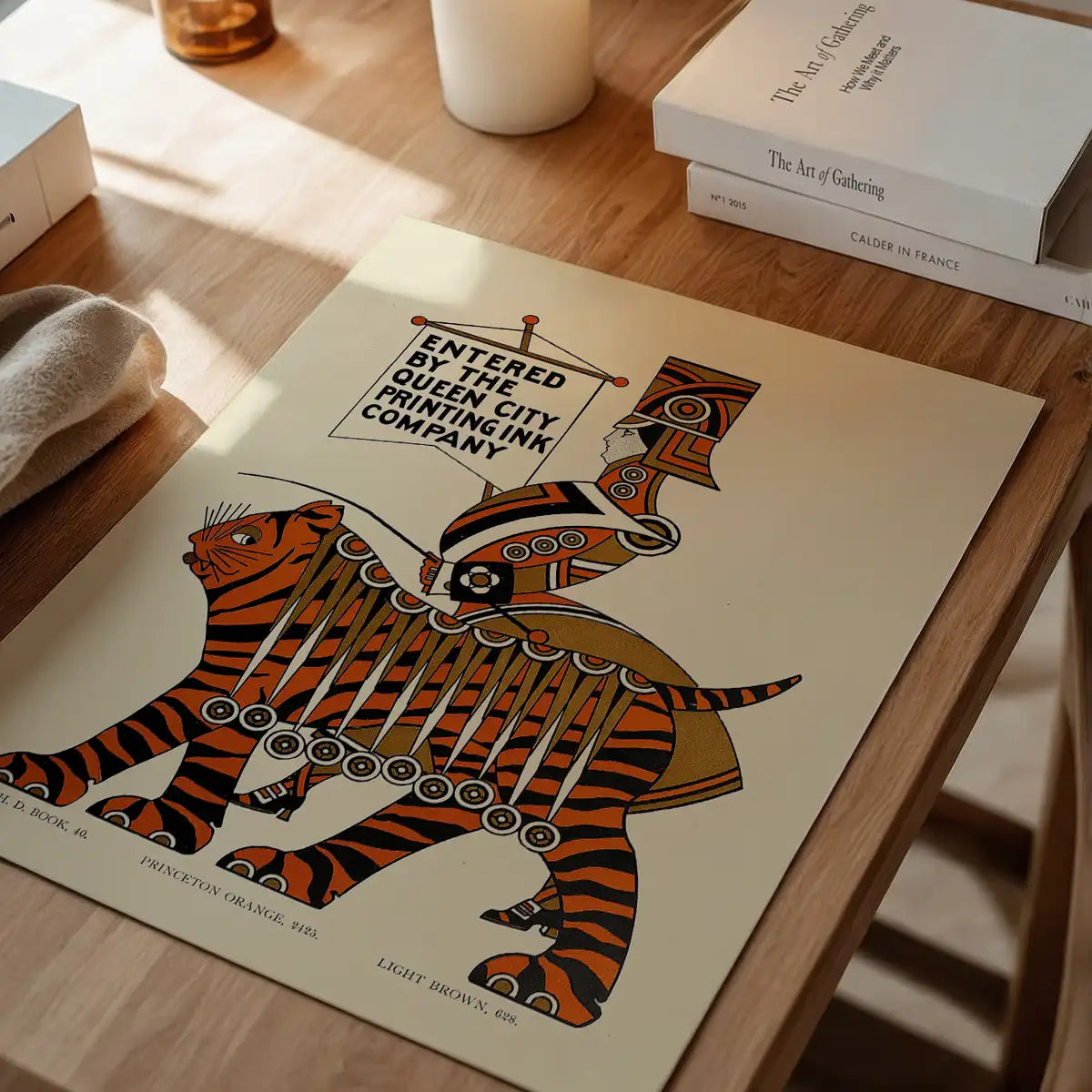 Queen City Printing Inks Vintage Poster - Gold Tiger Print