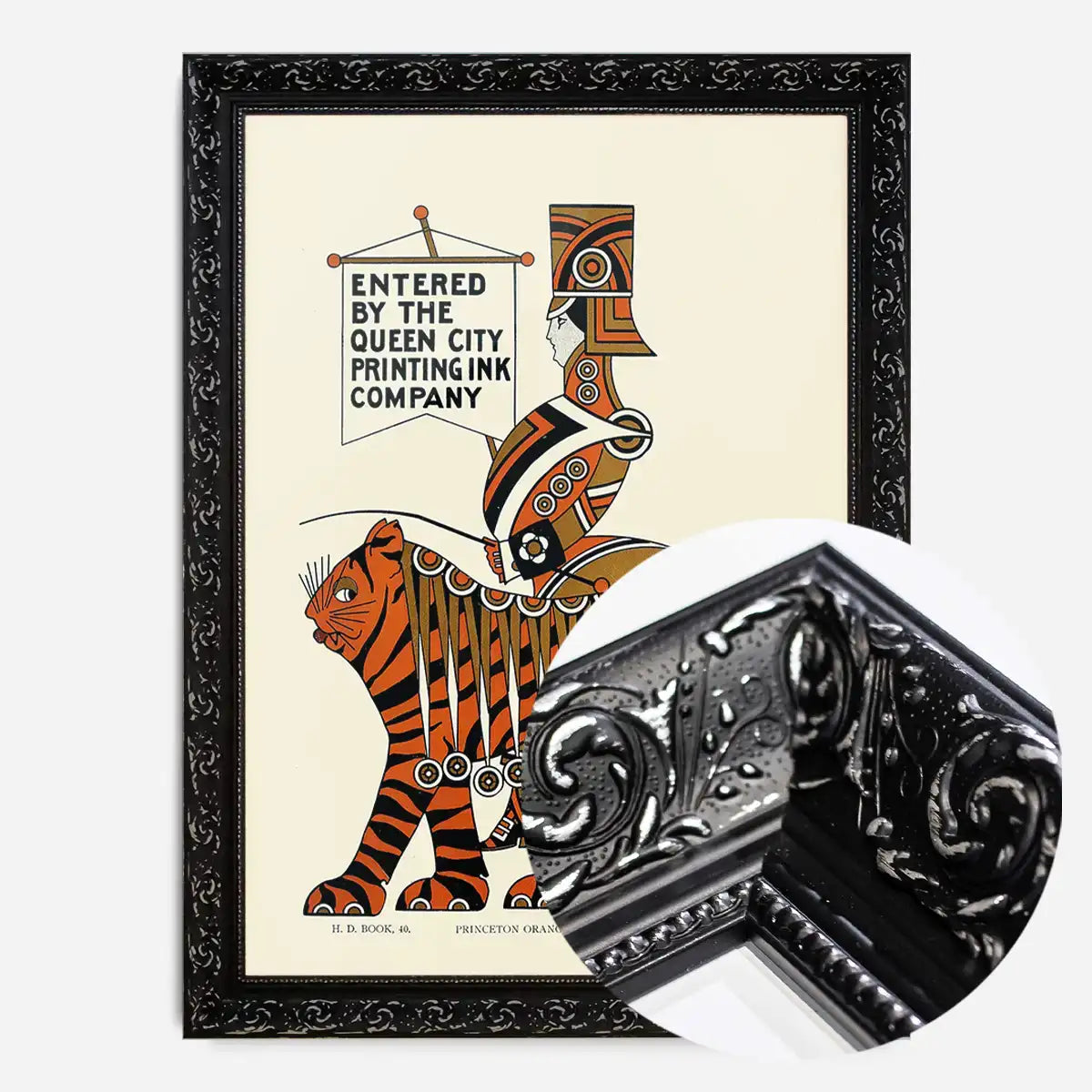 Queen City Printing Inks Vintage Poster - Gold Tiger Print