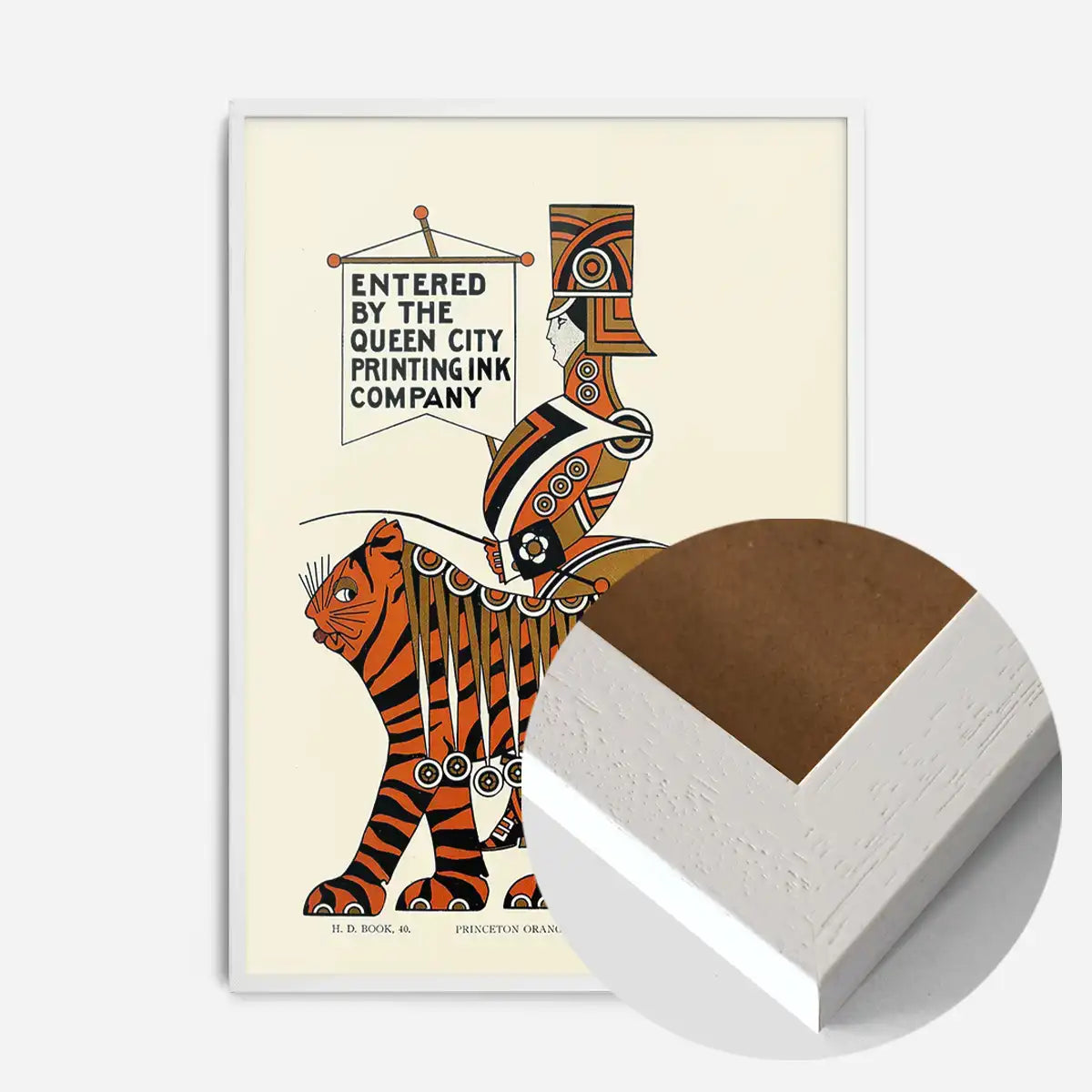 Queen City Printing Inks Vintage Poster - Gold Tiger Print