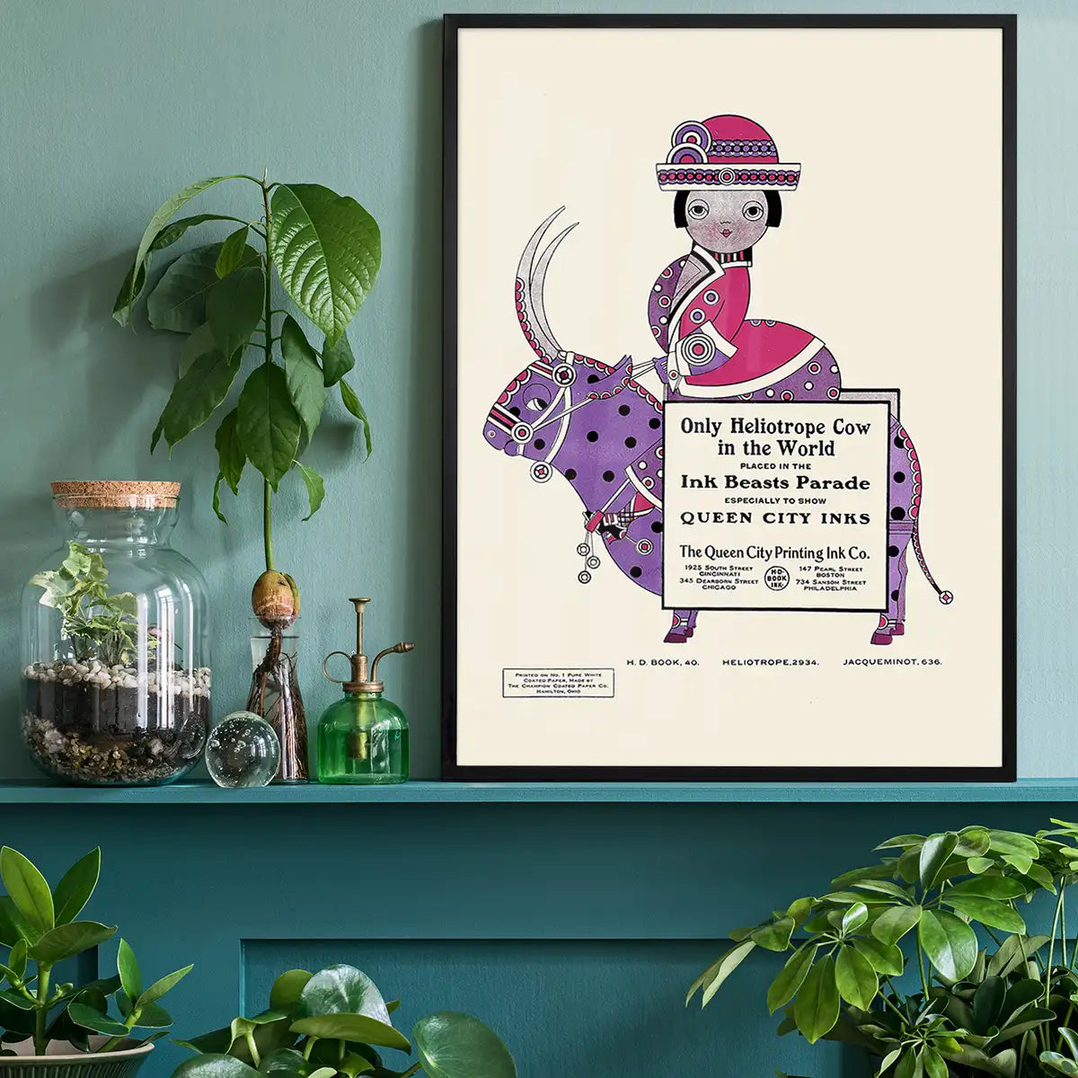 Queen City Printing Inks Vintage Poster - Spotty Pink Cow Print
