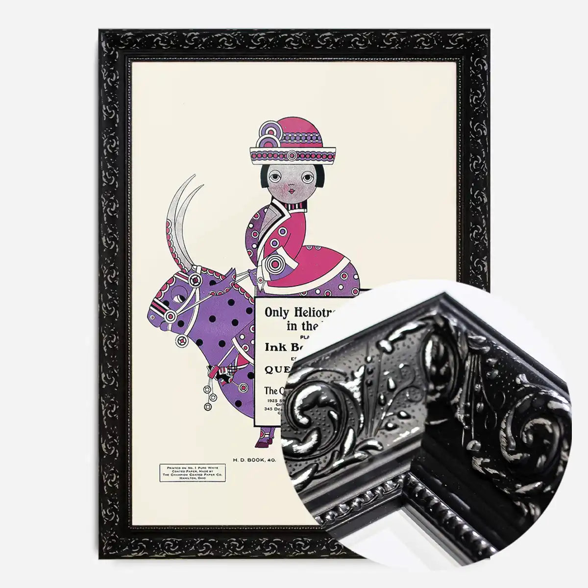 Queen City Printing Inks Vintage Poster - Spotty Pink Cow Print