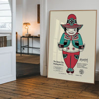 Queen City Printing Inks Vintage Poster - Red & Green Man Print