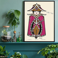 Queen City Printing Inks Vintage Poster - Brown & Magenta Queen Print
