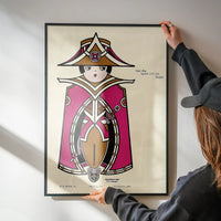 Queen City Printing Inks Vintage Poster - Brown & Magenta Queen Print
