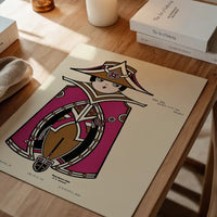Queen City Printing Inks Vintage Poster - Brown & Magenta Queen Print