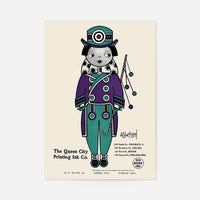 Queen City Printing Inks Vintage Poster - Purple & Green Print