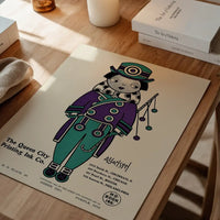Queen City Printing Inks Vintage Poster - Purple & Green Print