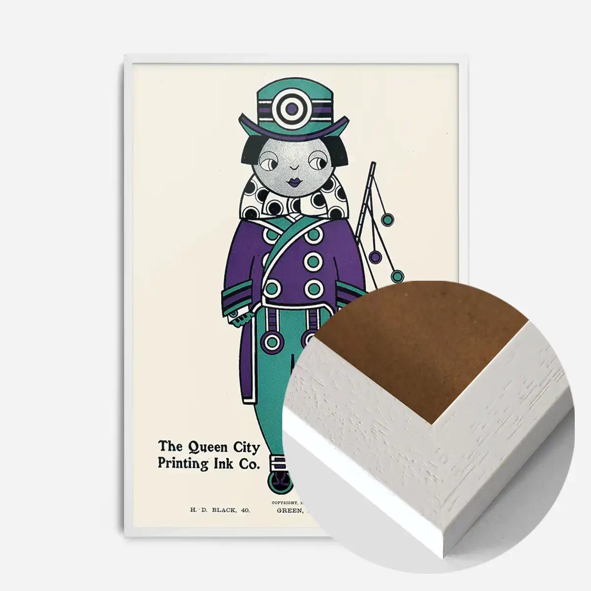 Queen City Printing Inks Vintage Poster - Purple & Green Print