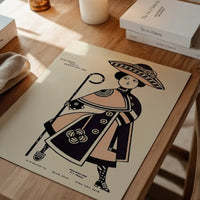 Queen City Printing Inks Vintage Poster - Pink & Black Lady Print