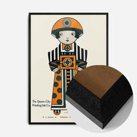 Queen City Printing Inks Vintage Poster - Orange Figure Print