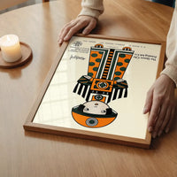 Queen City Printing Inks Vintage Poster - Orange Figure Print