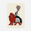 Queen City Printing Inks Vintage Poster - Red & Blue Lion Print