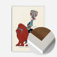 Queen City Printing Inks Vintage Poster - Red & Blue Lion Print