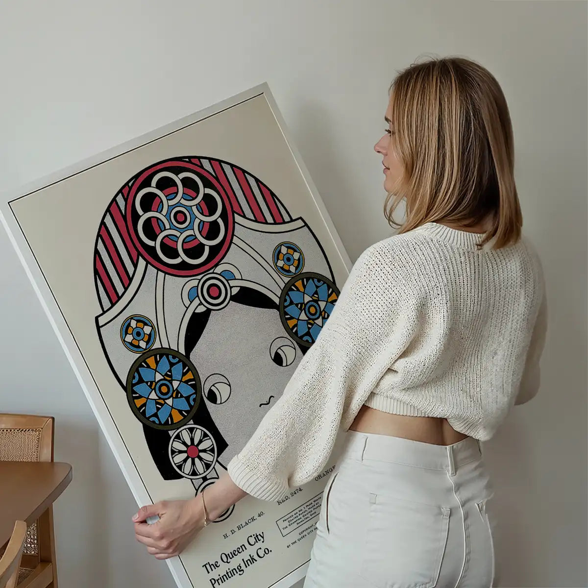 Queen City Printing Inks Vintage Poster - Large Head Print
