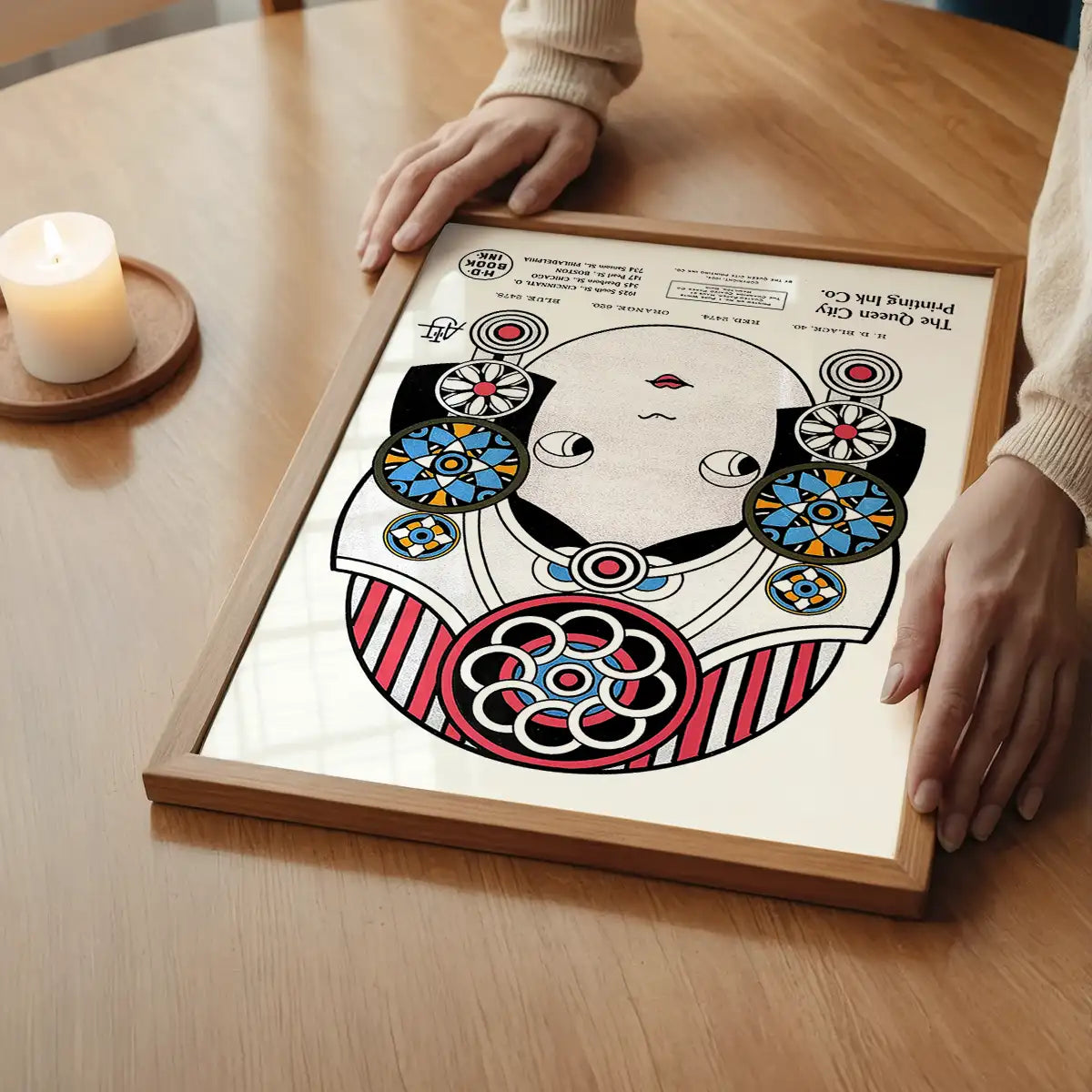 Queen City Printing Inks Vintage Poster - Large Head Print