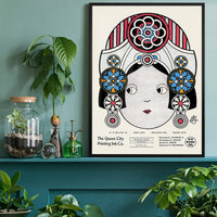 Queen City Printing Inks Vintage Poster - Large Head Print