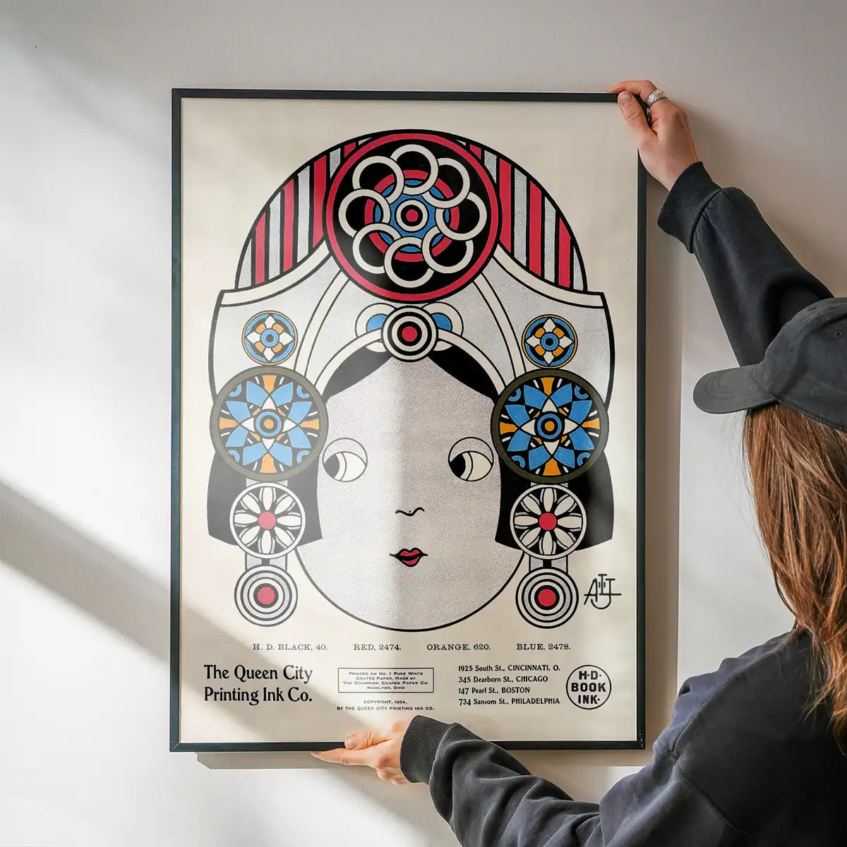 Queen City Printing Inks Vintage Poster - Large Head Print