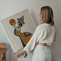 Queen City Printing Inks Vintage Poster - Lady With Ball Print