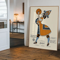 Queen City Printing Inks Vintage Poster - Lady With Ball Print