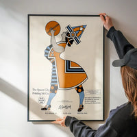 Queen City Printing Inks Vintage Poster - Lady With Ball Print