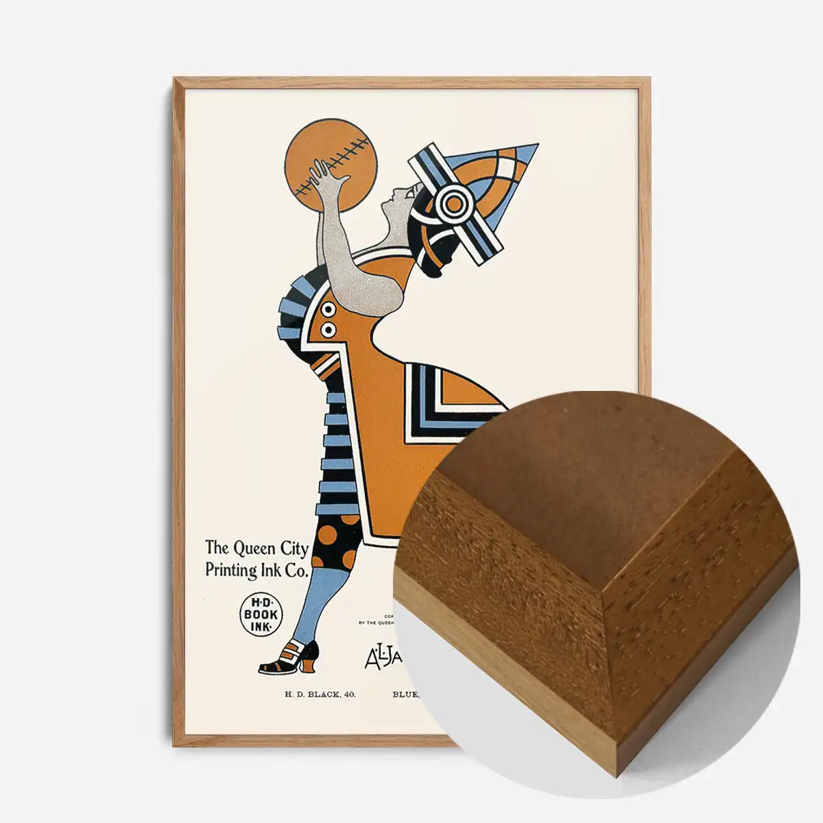 Queen City Printing Inks Vintage Poster - Lady With Ball Print