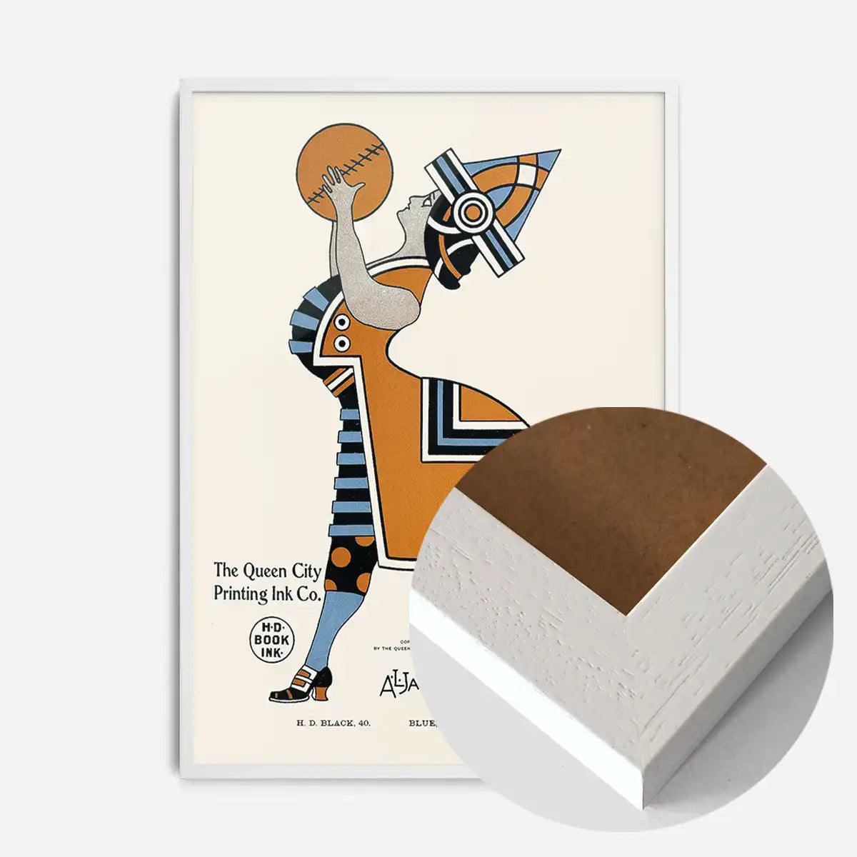 Queen City Printing Inks Vintage Poster - Lady With Ball Print