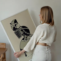 Queen City Printing Inks Vintage Poster - Lady In Grey Inks Print