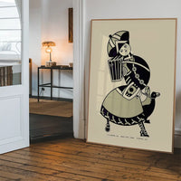 Queen City Printing Inks Vintage Poster - Lady In Grey Inks Print