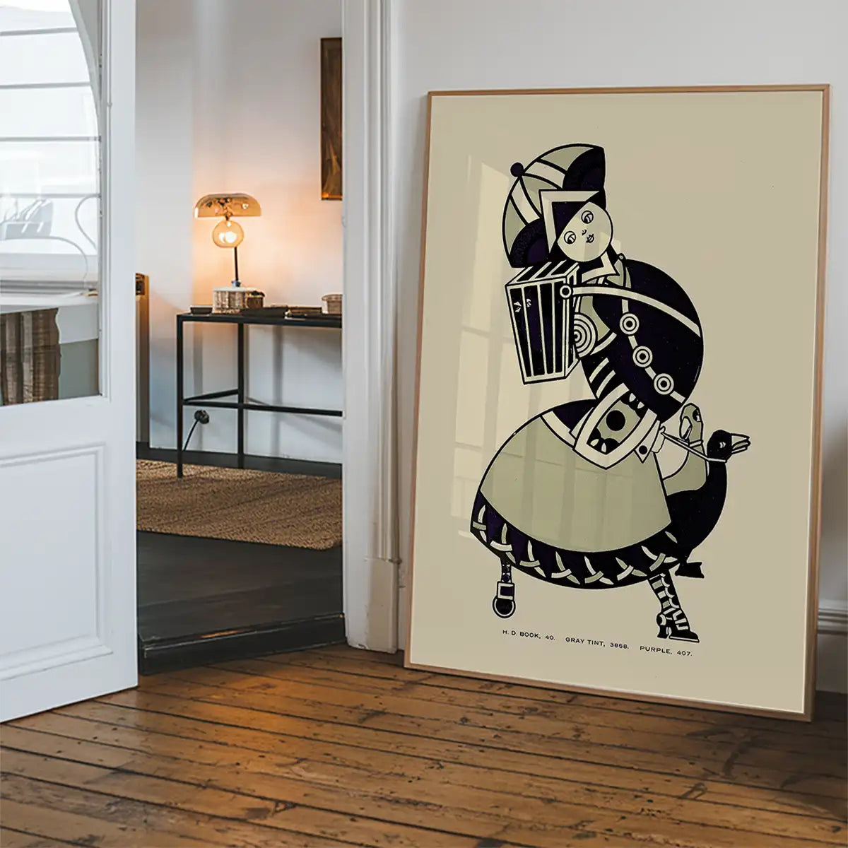Queen City Printing Inks Vintage Poster - Lady In Grey Inks Print