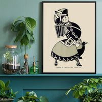 Queen City Printing Inks Vintage Poster - Lady In Grey Inks Print