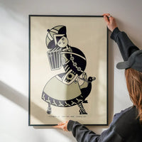 Queen City Printing Inks Vintage Poster - Lady In Grey Inks Print