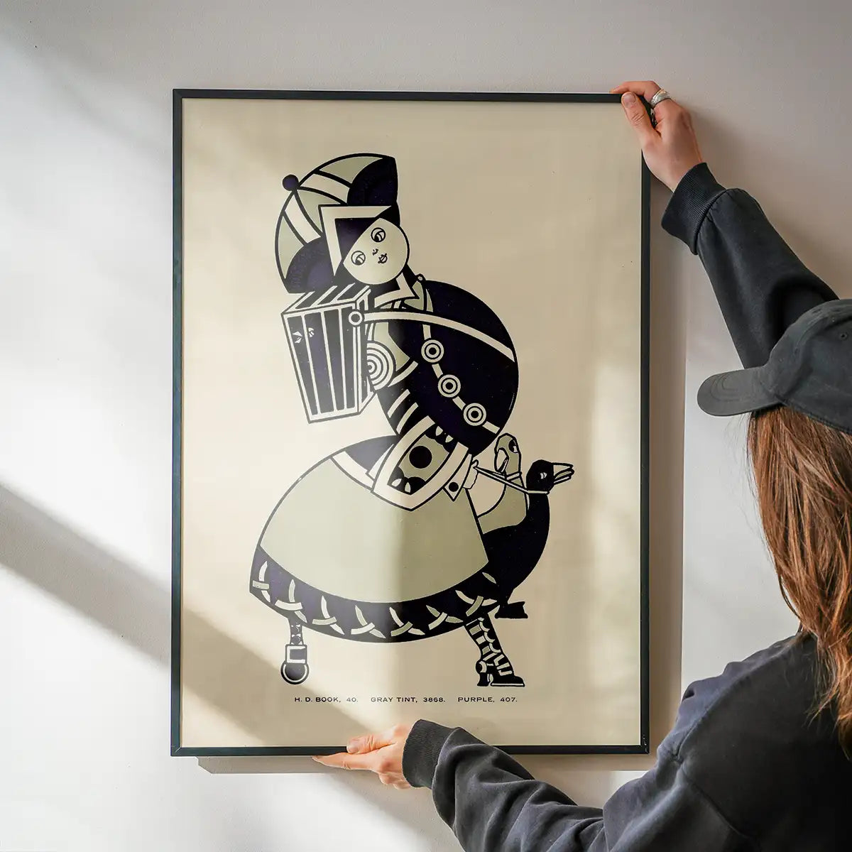 Queen City Printing Inks Vintage Poster - Lady In Grey Inks Print