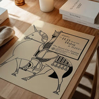 Queen City Printing Inks Vintage Poster - Black Line Drawing Knight Print