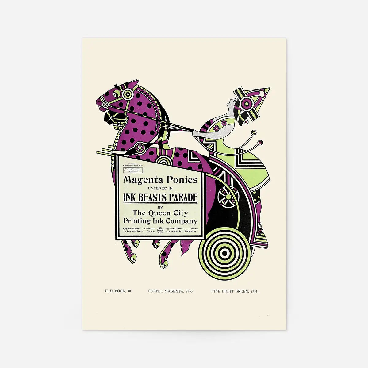 Queen City Printing Inks Vintage Poster - Horse & Cart Print
